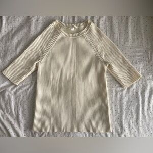 COS White Ribbed Top